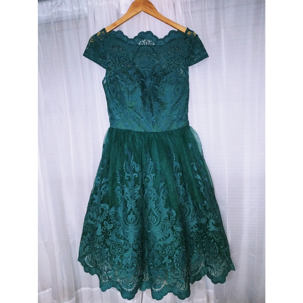 Teal A-line chichi London dress